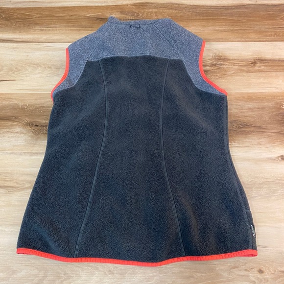 Eddie Bauer Women's Fleece Vest Medium Gray Coral Zip Pockets Outdoor Warm - Picture 9 of 9